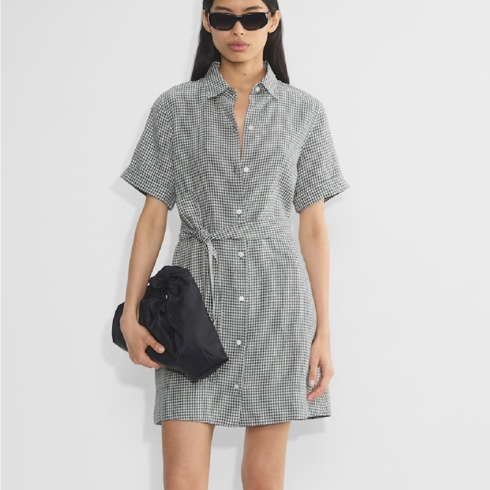 Wilfred Black and White Gingham Mini Dress